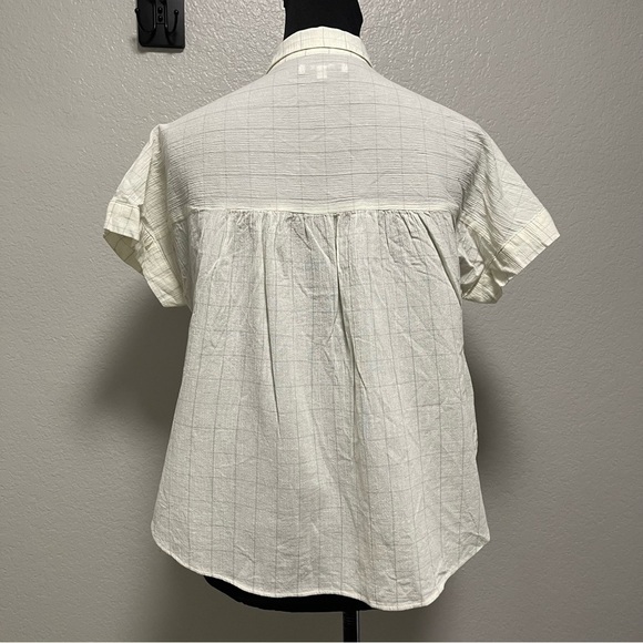 Madewell Light Spun Hilltop Cropped Fit Shirt in Windowpane Print MEDIUM - Picture 7 of 9